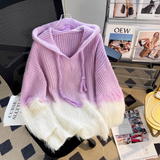 Ndyad mink velvet hooded knitted sweater HZ1024