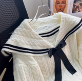 Ndyad Navy Collar Knit Sweater HZ1024