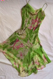 Ndyad Green Sheath Short Homecoming Dress Floral Chiffon Formal Dress Straps Birthday Dresss HZ1024