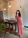 Ndyad Retro Floral Sleeveless Halter Dress HZ1024