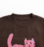 Ndyad pattern crew neck long sleeve sweater HZ1024