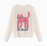 Ndyad pattern crew neck long sleeve sweater HZ1024