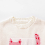 Ndyad pattern crew neck long sleeve sweater HZ1024
