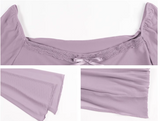 Ndyad sexy hot girl style mesh long sleeves U-neck off-shoulder hip skirt HZ1024