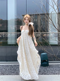 Ndyad holiday style French A-line halter neck backless long dress HZ1024