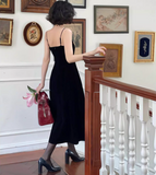 Ndyad Kong style retro red velvet suspender dress HZ1024
