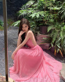 Ndyad holiday style a-line pink sleeveless backless suspender dress HZ1024