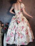 Ndyad V-neck Ball Gown Floral Prom Dresses HZ1024