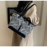 Ndyad Capacity Printed Canvas Shoulder Bag HZ1024