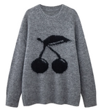 Ndyad cherry embroidered crew neck sweater HZ1024
