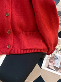 Ndyad Embroidered Crew neck Loose Cardigan Sweater HZ1024