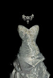 Ndyad Sweetheart Neck Sheath Long Prom Dresses Vintage Taffeta Silver Gray Evening Dress Sweet 16 Dress HZ1024