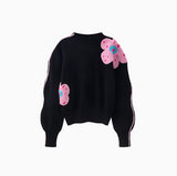 Ndyad floral contrast wave sleeve sweater HZ1024
