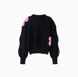 Ndyad floral contrast wave sleeve sweater HZ1024