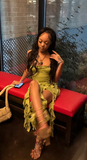 Ndyad Strapless Bodycon Green Short Prom Dresses Ruffle Green Birthday Dresses HZ1024