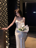 Ndyad floral silk fishtail suspender dress HZ1024