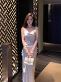 Ndyad floral silk fishtail suspender dress HZ1024