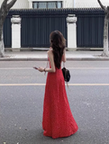 Ndyad holiday style red strappy suspender floral dress HZ1024