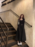 Ndyad halterneck long-sleeved knitted patchwork dress HZ1024