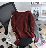 Ndyad contrast lace patchwork long-sleeved sweater HZ1024