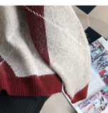 Ndyad contrast lace patchwork long-sleeved sweater HZ1024