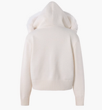 Ndyad New Style Fashion Hooded Fur Collar Zipper Loose Sweater HZ1024