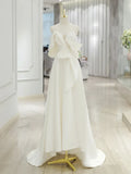 Ndyad Sweetheart Neck Satin ivory Long Prom Dress, ivory Long Formal Dress HZ1024