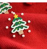 Ndyad style beaded red doll collar sweater HZ1024