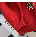 Ndyad style beaded red doll collar sweater HZ1024