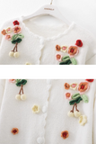 Ndyad 3D Flower Long Sleeve Cardigan Sweater HZ1024