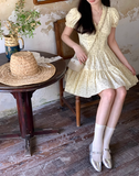 Ndyad V-neck puff sleeve floral dress HZ1024