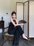 Ndyad Chinese style improved cheongsam buttoned halter neck fishtail skirt HZ1024
