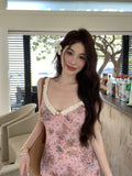 Ndyad floral V-neck tight suspender dress HZ1024