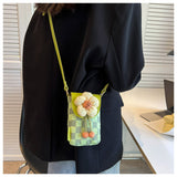Ndyad Lightweight Canvas Flower Mini Crossbody Phone Bag HZ1024