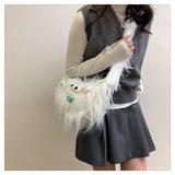 Ndyad plush messenger bag cute shoulder dumpling bag HZ1024