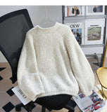 Ndyad diamond-studded 3D flower pullover sweater HZ1024