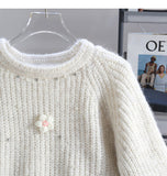 Ndyad diamond-studded 3D flower pullover sweater HZ1024