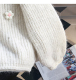Ndyad diamond-studded 3D flower pullover sweater HZ1024