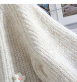 Ndyad diamond-studded 3D flower pullover sweater HZ1024