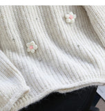 Ndyad diamond-studded 3D flower pullover sweater HZ1024
