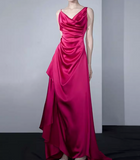 Ndyad red satin backless suspender dress HZ1024