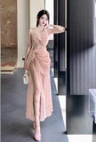 Ndyad retro lace seaside holiday purple dress HZ1024