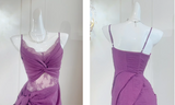 Ndyad retro lace seaside holiday purple dress HZ1024
