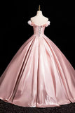 Ndyad A-Line Off Shoulder Satin Long Prom Dress, Beautiful A-Line Off the Shoulder Party Dress HZ1024