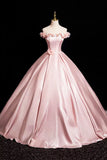 Ndyad A-Line Off Shoulder Satin Long Prom Dress, Beautiful A-Line Off the Shoulder Party Dress HZ1024