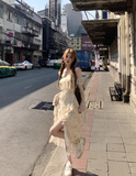 Ndyad Tea Break Ruffle Chiffon Floral Sling Dress HZ1024