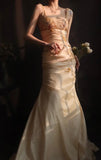 Ndyad Square Neck Sheath Long Prom Dresses Beaded Taffeta Yellow Evening Dresses HZ1024