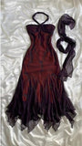Ndyad Blue Chiffon Long Prom Dresses Elegant Beaded Party Dresses HZ1024